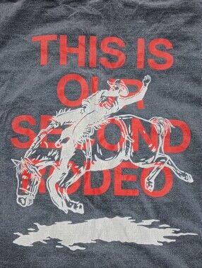 Oversized Rodeo Horse Graphic T 2XL Vintage Wash Black Heavyweight Retro Cowboy